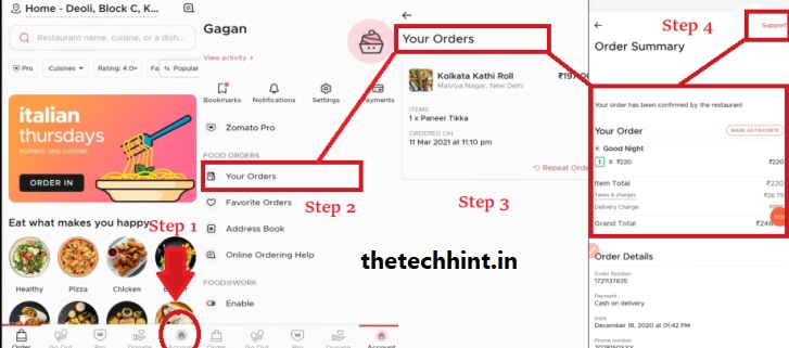 how to cancel zomato order